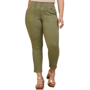 New Torrid Crop Aviator Skinny Stretch Twill Mid-Rise Olive Green Pants Fall 24